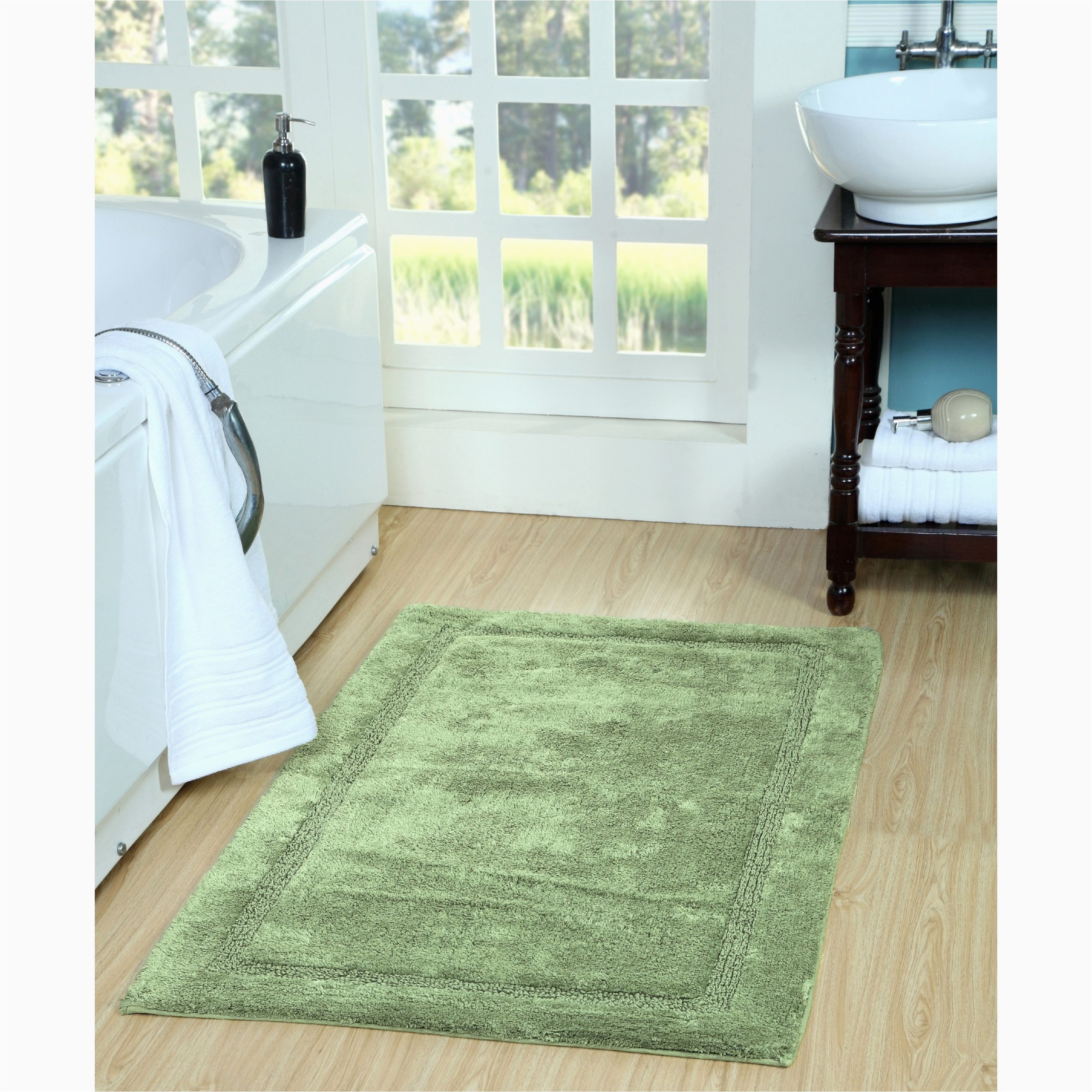 Sage Colored Bath Rugs Saffron Fabs Sfbr1412s Bathroom Rug In Sage Green 34″ X 21″ for …