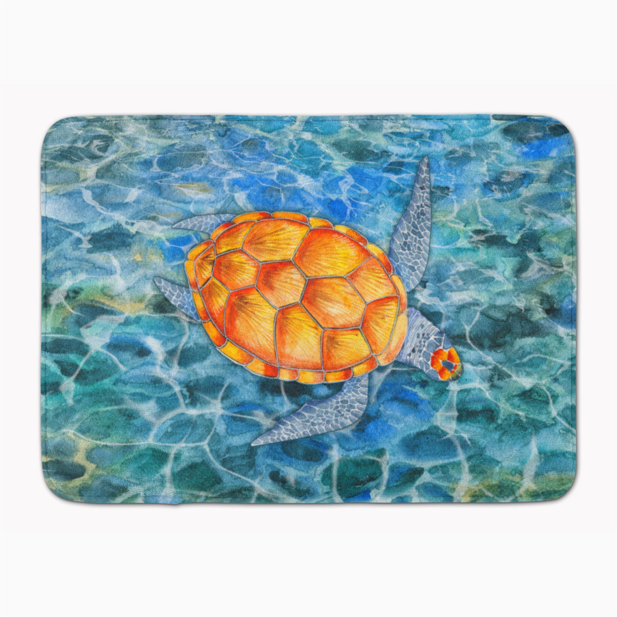 Sea Turtle Bath Rug Under Water Sea Turtle Rectangle Microfiber Non-slip Bath Rug