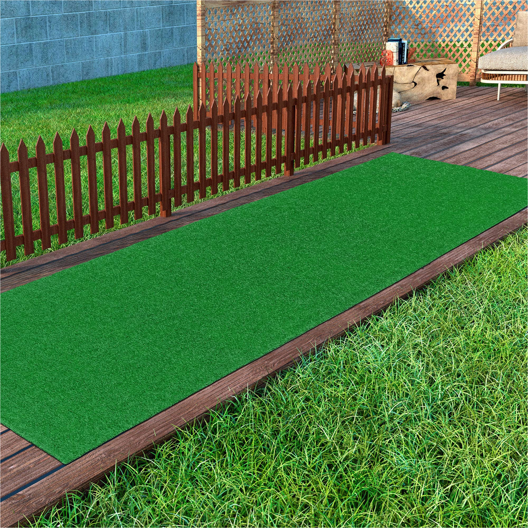 Sweet Home Meadowland Artificial Grass Indoor Outdoor area Rug Sweethome Meadowland Collection Indoor and Outdoor Green Artificial Grass Turf Runner Rug 2’7″ X 9’10” Green Artificial Grass/pet Mat with Rubber …