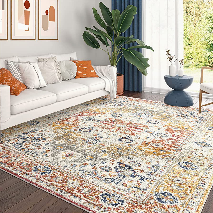 Traditional area Rugs for Dining Room Large area Rug 8×10 – Traditional area Rugs for Living Room, Dining Room Rug, Bedroom Rug, Indoor Entry, Entryway Carpet – Alfombras Para Salas …