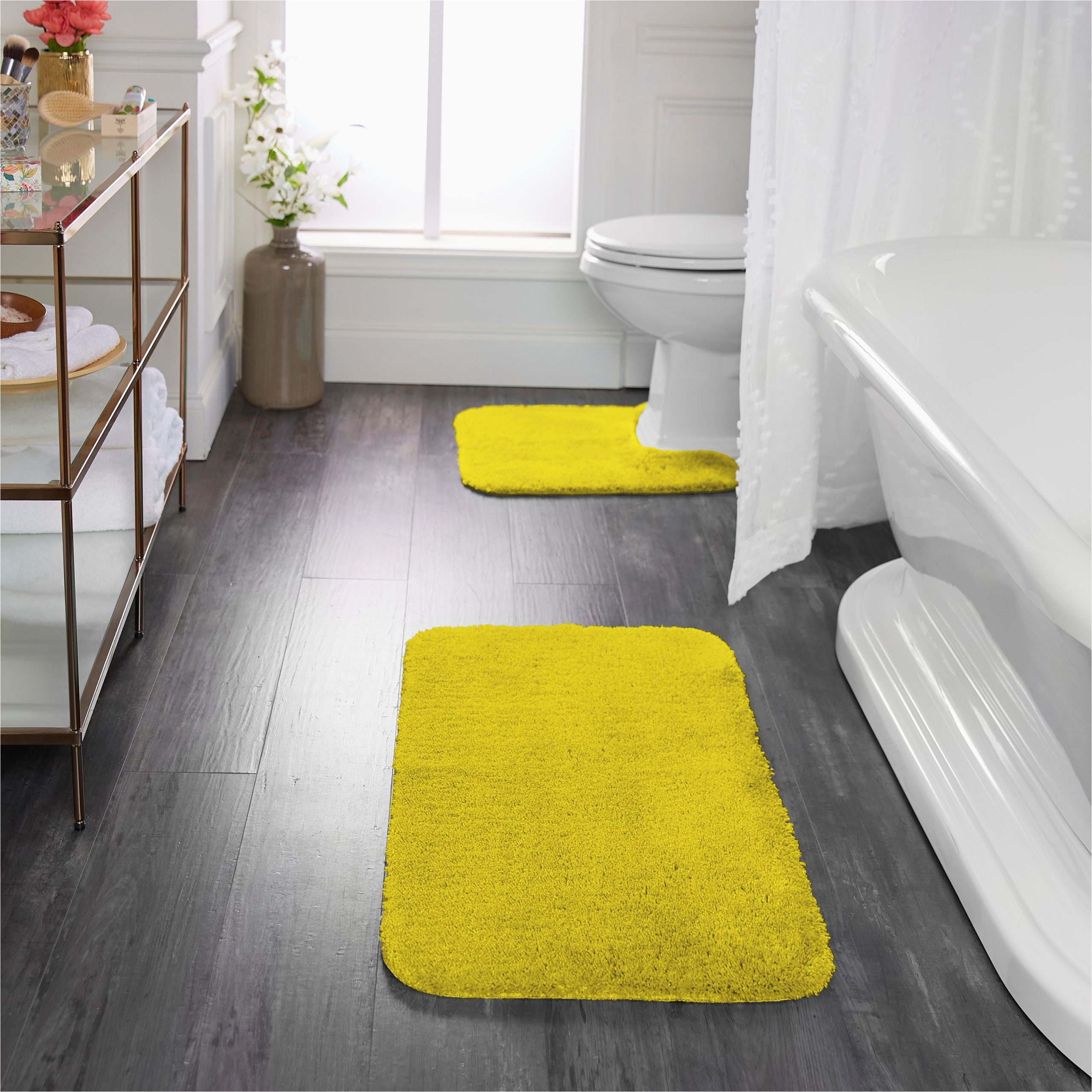 Walmart Yellow Bath Rugs Mainstays Performance Nylon Bath Rug, Sunray Yellow, 19.5″ X 34″