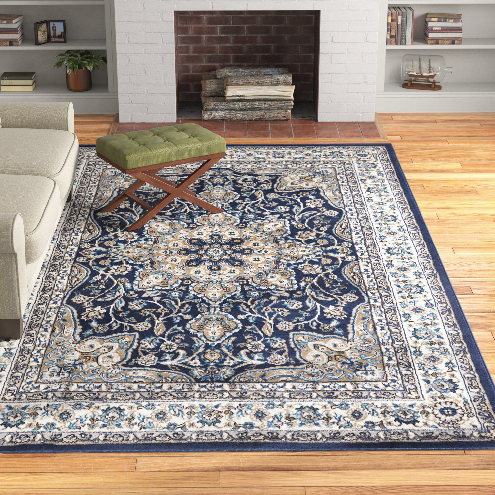 Wayfair area Rugs 7 X 10 Mountview oriental area Rug In Navy/ivory/beige