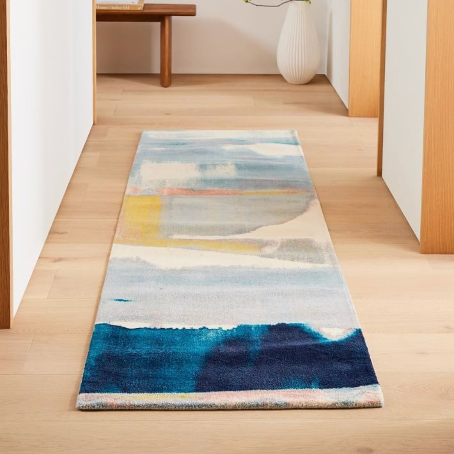 West Elm Rugs Blue West Elm Sunkissed Landscape Rug, 8×10, Glass Blue