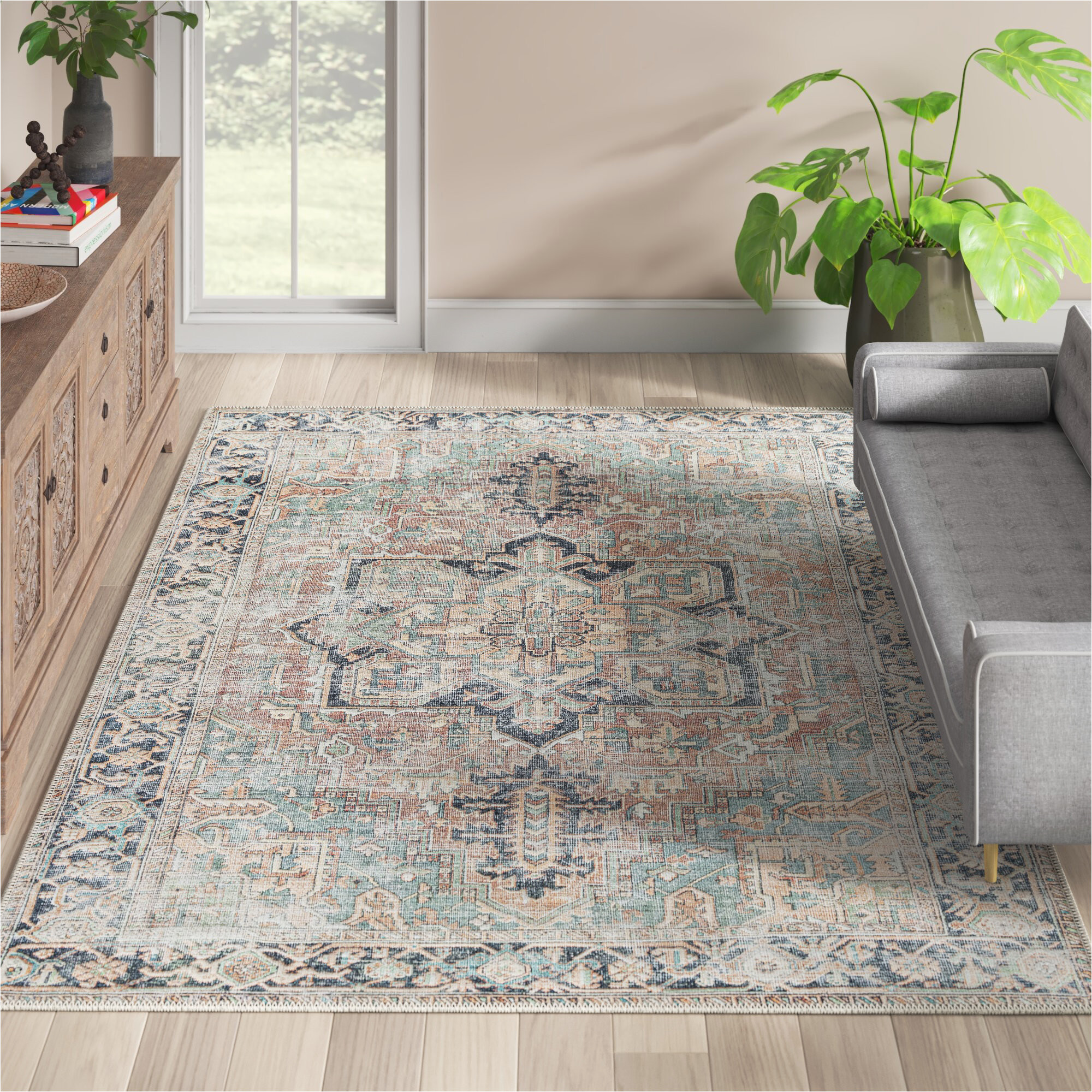 Www Wayfair Com area Rugs Hodnett oriental Machine Woven area Rug In Blue/orange/ivory