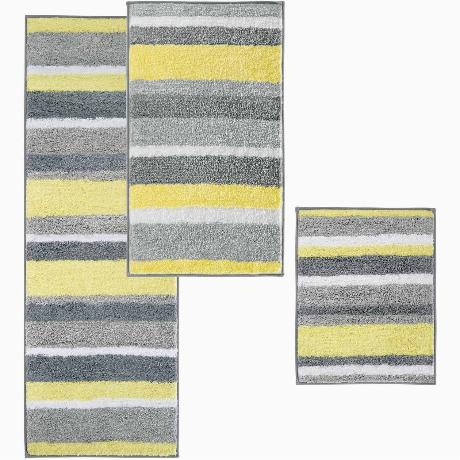 Yellow Bath Rugs Walmart Idesign Microfiber Stripz Bathroom Shower Rug, 21″ X 17″, Gray and Yellow