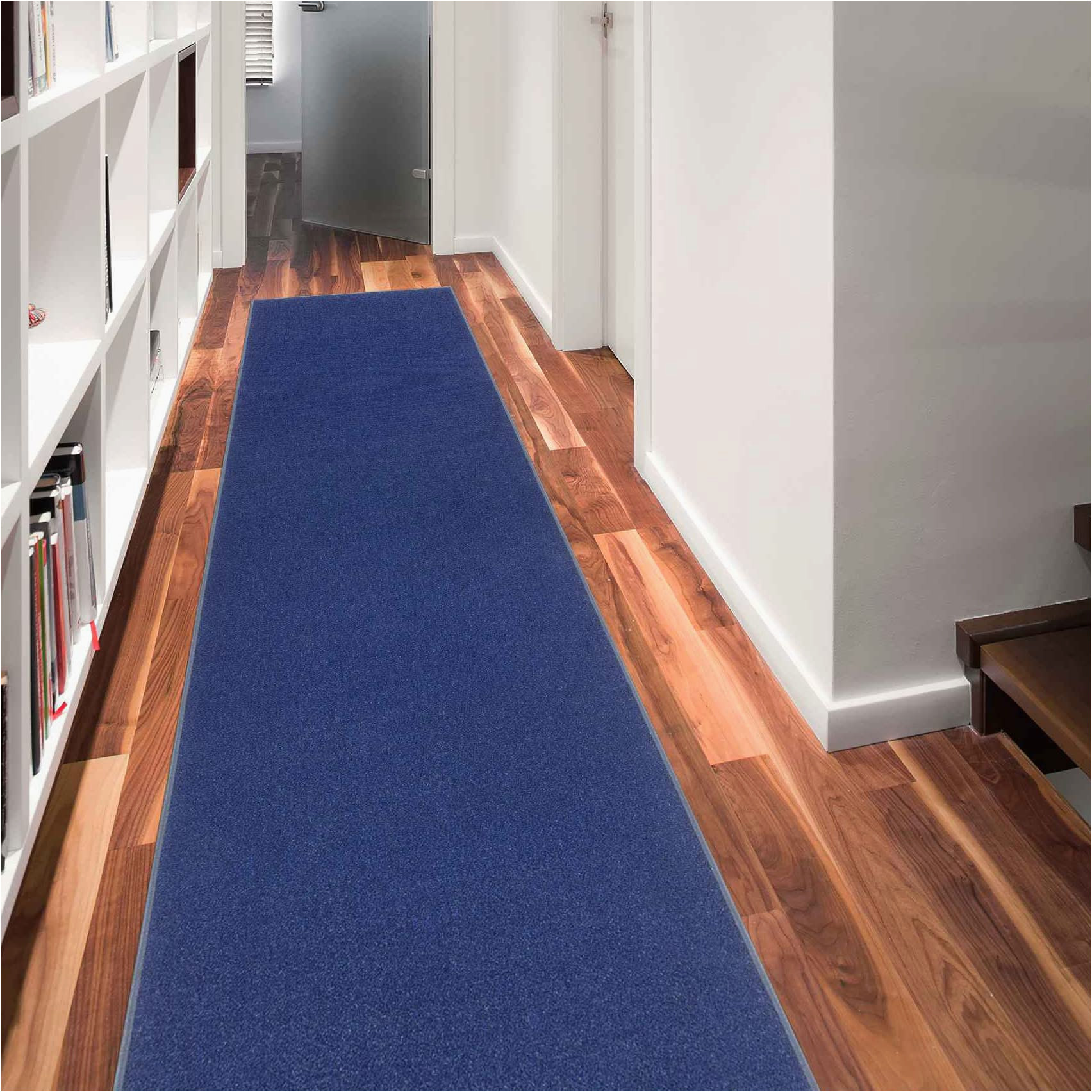 3 X 10 area Rug solid Navy Blue 3×10 Washable Runner Rug with Rubber Backing Non Slip – area Rugs for Living Room, Entryway, Kitchen, Hallway, Bedroom, Actual Size …