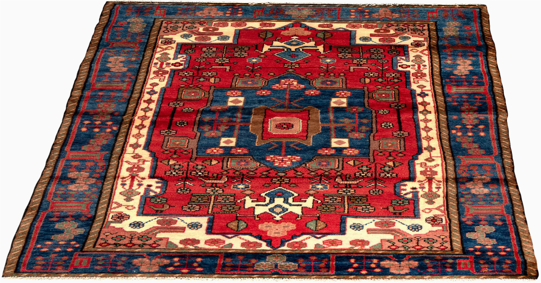 4 X 6 oriental area Rugs Persian Hamadan 4×6 Red Blue Wool area Rug – oriental Rug Mart Inc