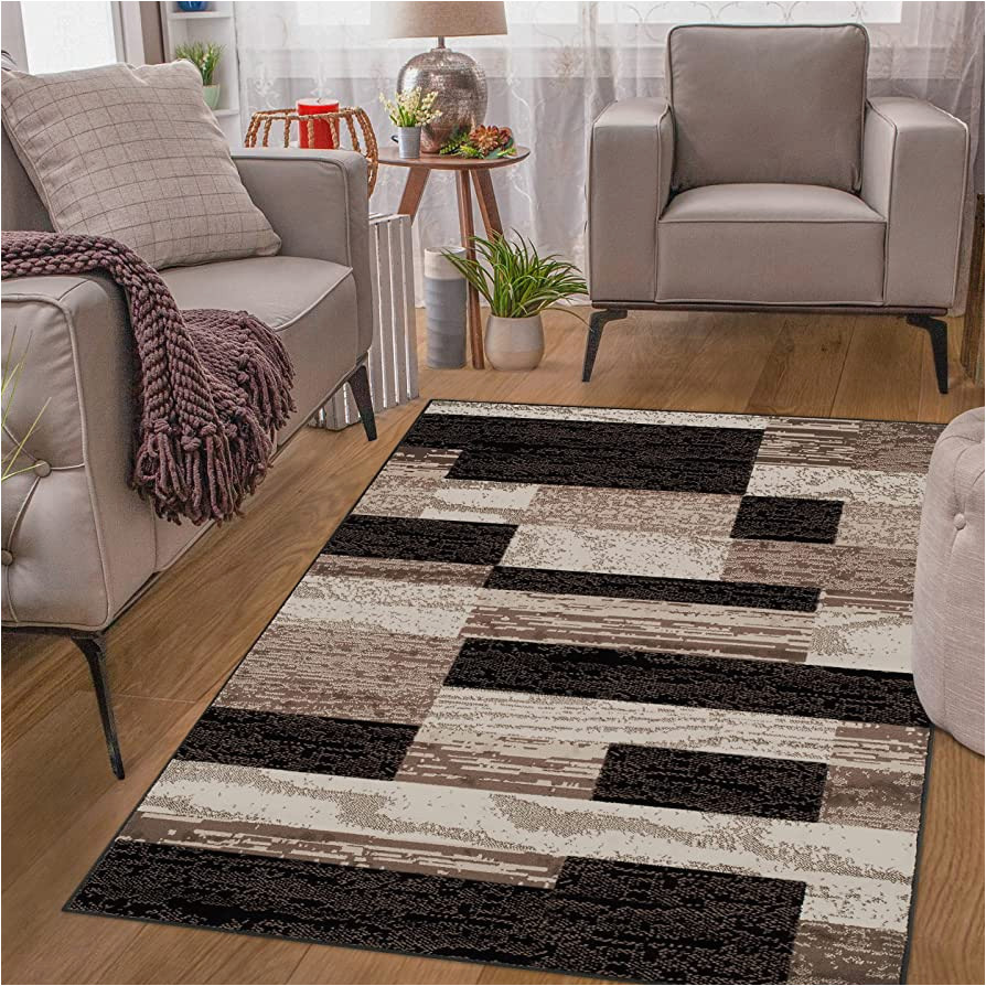4 X 9 area Rug Superior Indoor Large area Rug with Jute Backing for Bedroom, Dorm, Living Room, Entryway, Perfect for Hardwood Floors – Rockwood Modern Geometric …