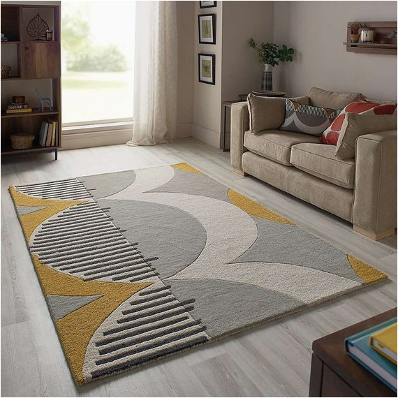 Area Rugs Free Shipping and Returns Hand Tufted Wool area Rug Modern Yellow Ari01 8×10 Wool area Rug with Free Shipping