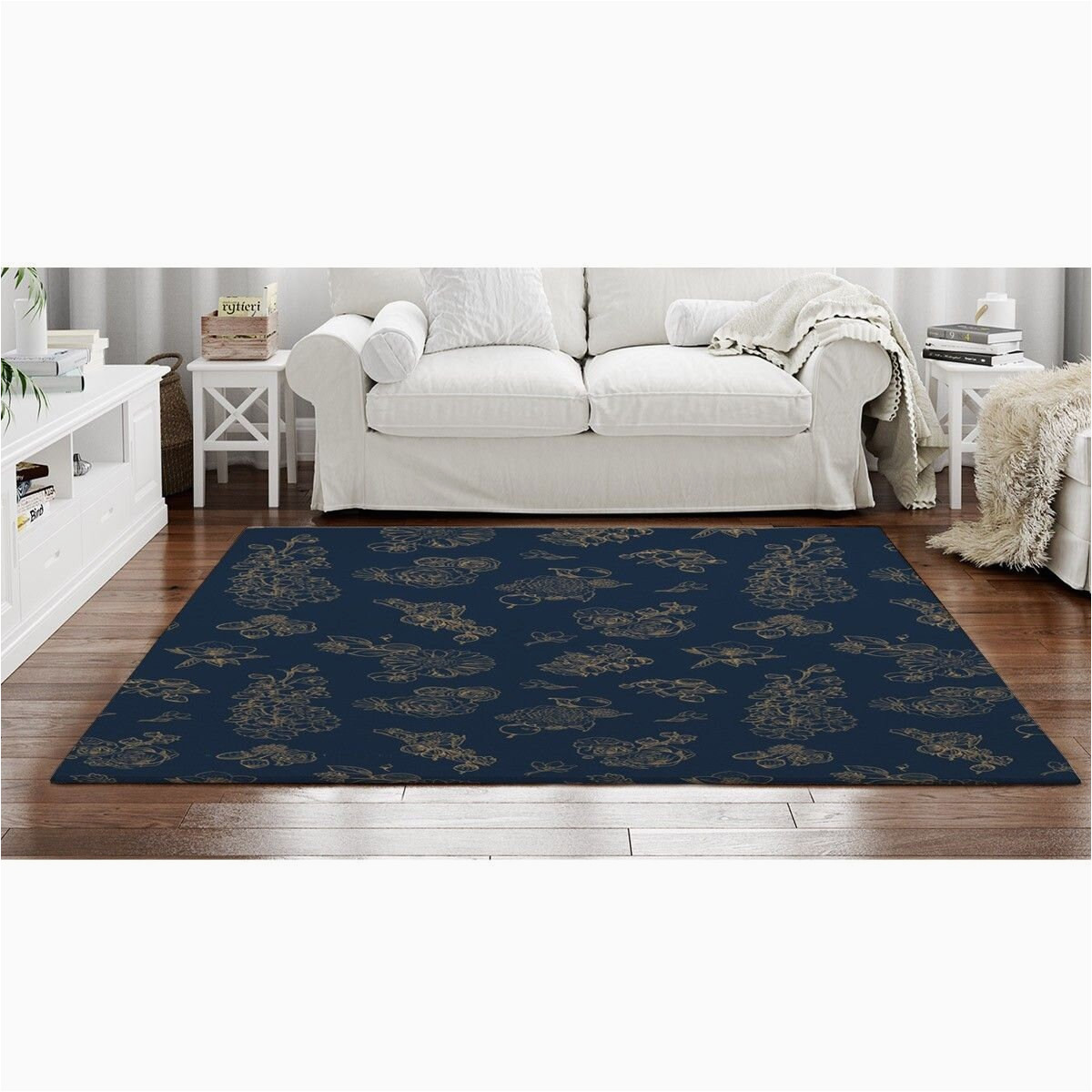 Blue and White Floral area Rugs Blue Floral Rugs Floral area Rug Navy Blue Colored Rugs – Etsy.de