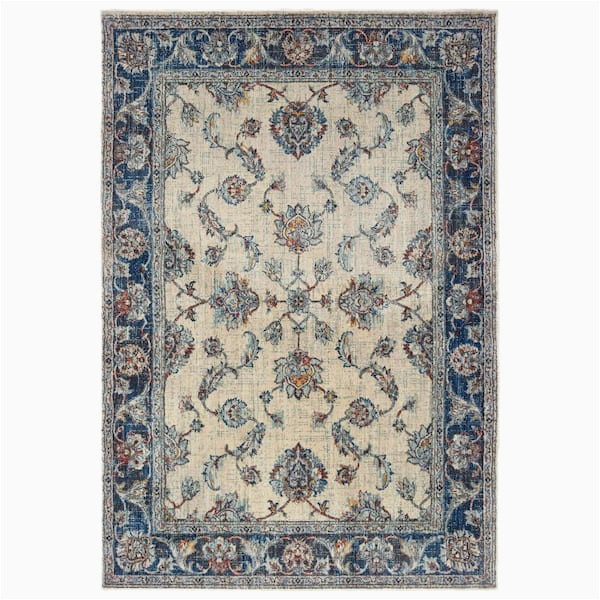 Home Depot oriental area Rugs Averley Home Palmer Ivory/blue 6 Ft. X 9 Ft. oriental area Rug …