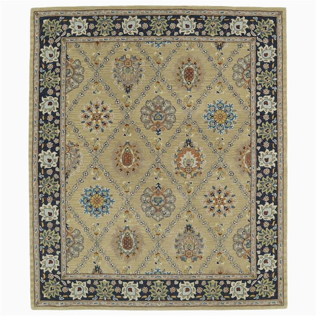 Home Depot oriental area Rugs Kaleen Taj 8 X 9 Wool Gold Indoor Floral/botanical oriental area …