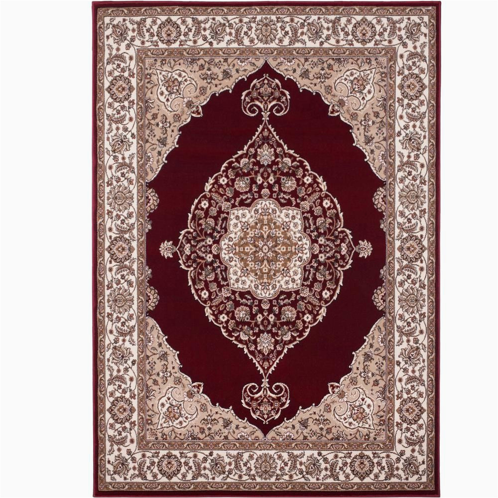 Home Depot Red area Rugs Bazaar Emy Red/ivory 8 Ft. X 10 Ft. Medallion area Rug 1-hd2587 …