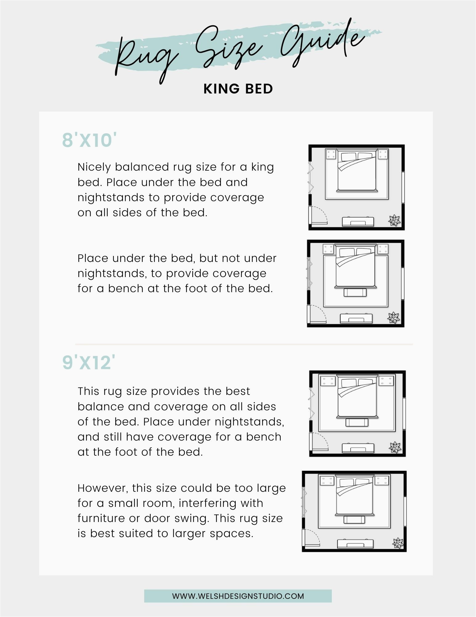 King Size Bed area Rug the Best Rug Size for A King Bed â Welsh Design Studio