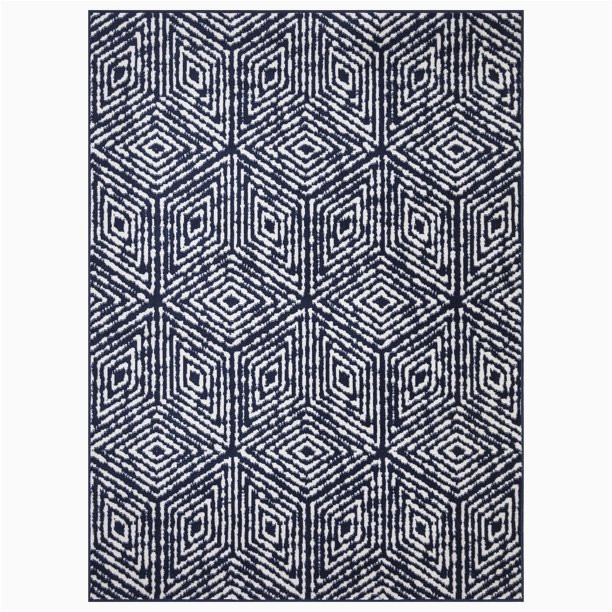 Ottomanson Royal Collection Contemporary Moroccan Trellis Design area Rug Ottomanson Diagona Geometric Cubes 8×10 area Rug, 7’8″ X 9’8 …