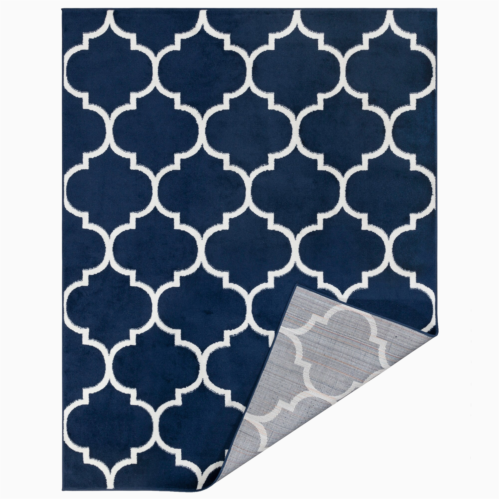 Ottomanson Royal Collection Contemporary Moroccan Trellis Design area Rug Ottomanson Royal 5 X 7 Blue Indoor area Rug at Lowes.com