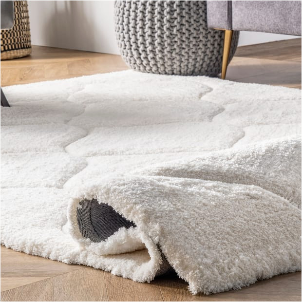 Super area Rugs Coupon Code Doux Super soft Luxury Shag with Carved Trellis White Rug