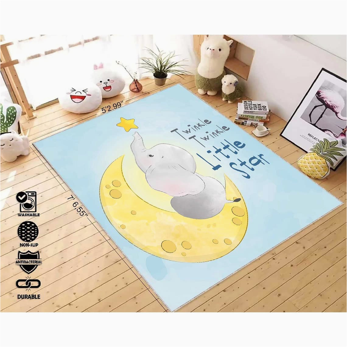 Twinkle Twinkle Little Star area Rug Twinkle Twinkle Little Star, Kids Room Rug, Baby Room Rug, Girls Room, Young Room Rug, Modern Rug, Art, Carpet for Nursery or Child Room P371 (3.2×6.5 …