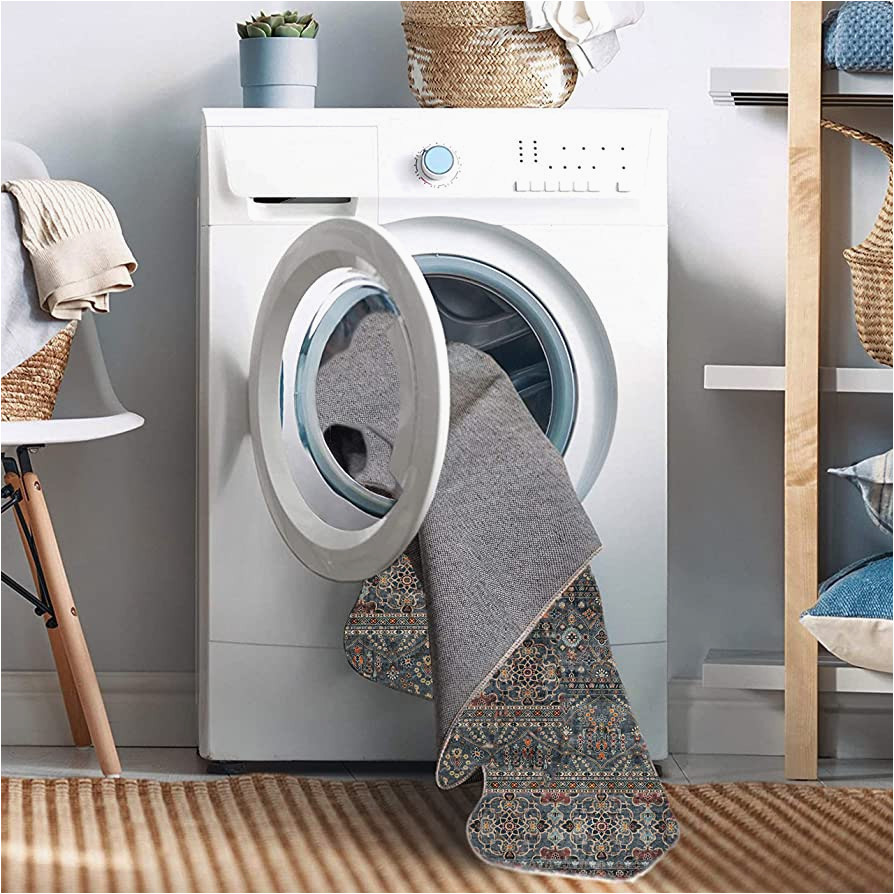 Wash area Rug In Washing Machine the Anywhere Washable Rug Jasper Teal & Ivory 5′ X 7′ area Rug