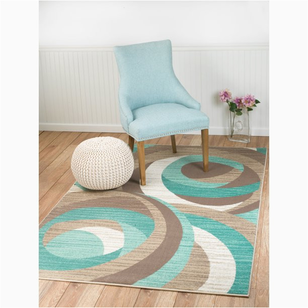 2 X 7 area Rug Summit Teal Taupe, Abstract area Rug (2′ X 7′)