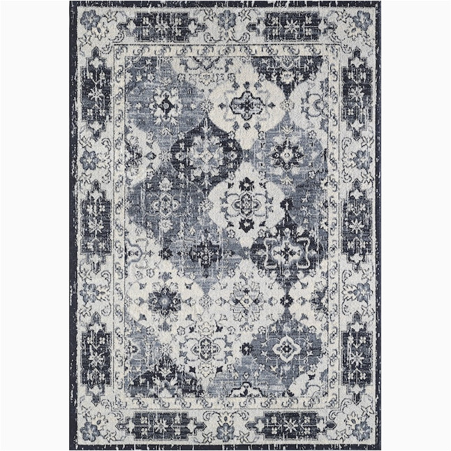 Area Rugs 10 X 12 Lowes Eviva Mosaic 10 X 12 Navy/gray Indoor Damask area Rug In the Rugs …