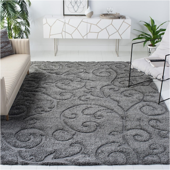 Area Rugs 10 X 12 Lowes Safavieh Florida Scroll 10 X 13 Frieze Gray Indoor Floral …