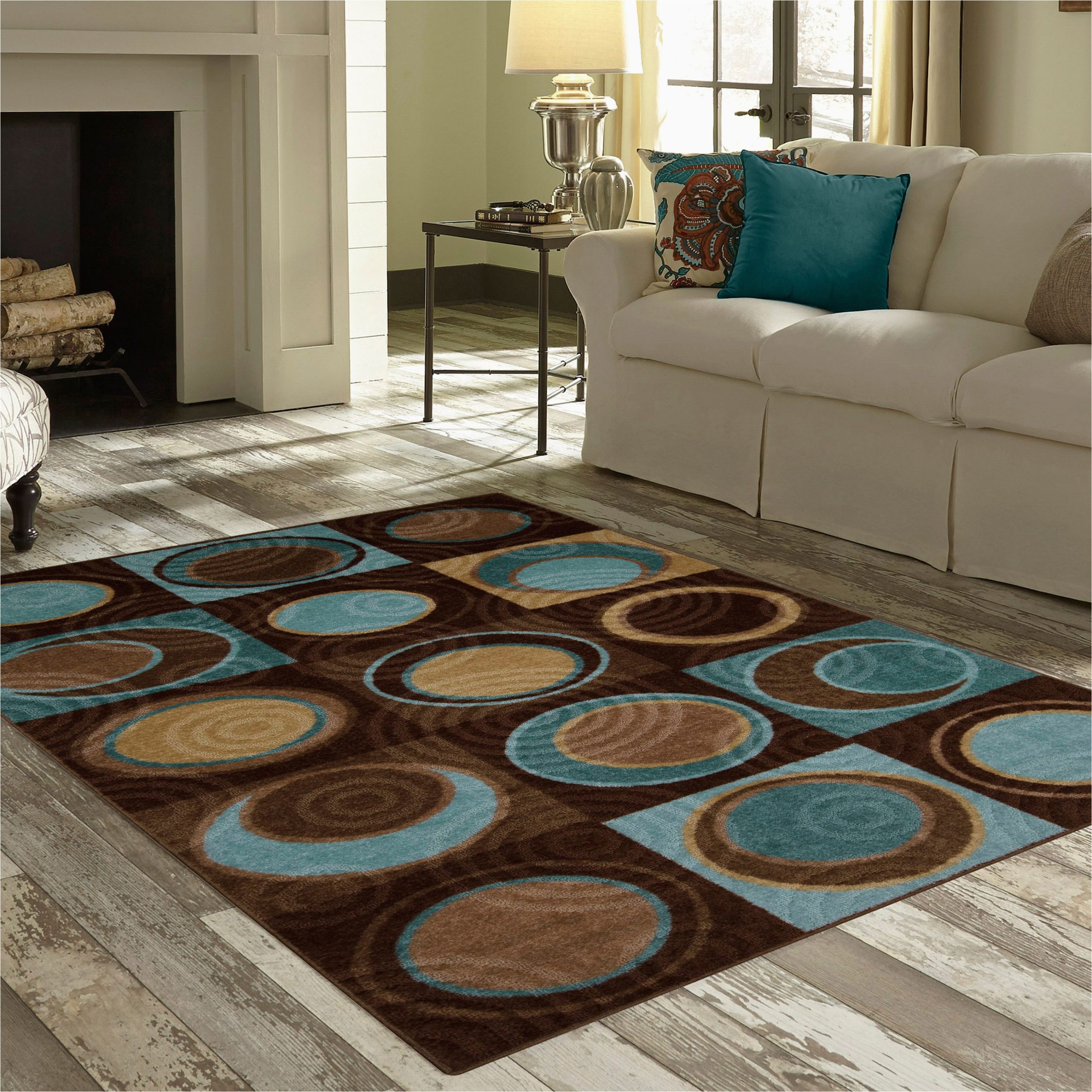 Better Homes and Gardens Circle Block area Rugs Better Homes & Gardens Circle Block Textured Print area Rug or …