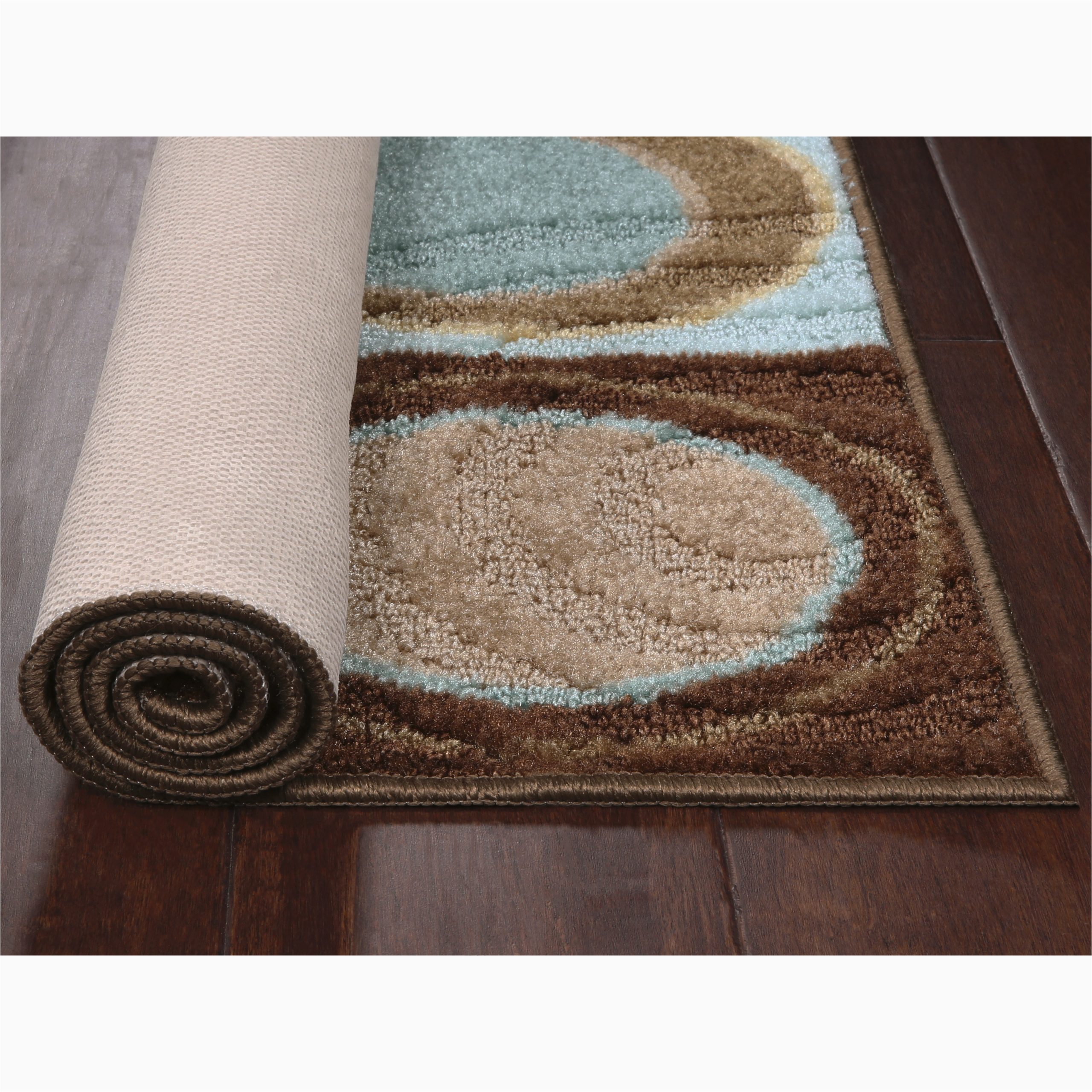 Better Homes and Gardens Circle Block area Rugs Better Homes & Gardens Circle Block Textured Print area Rug or Runner, Blue/brown, 1’8″x2’10”