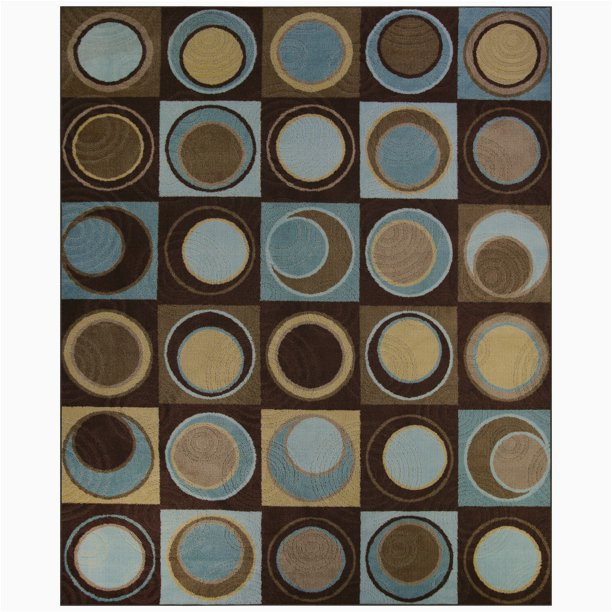 Better Homes and Gardens Circle Block area Rugs Better Homes & Gardens Circle Block Textured Print area Rug or Runner, Blue/brown, 8′ X 10′