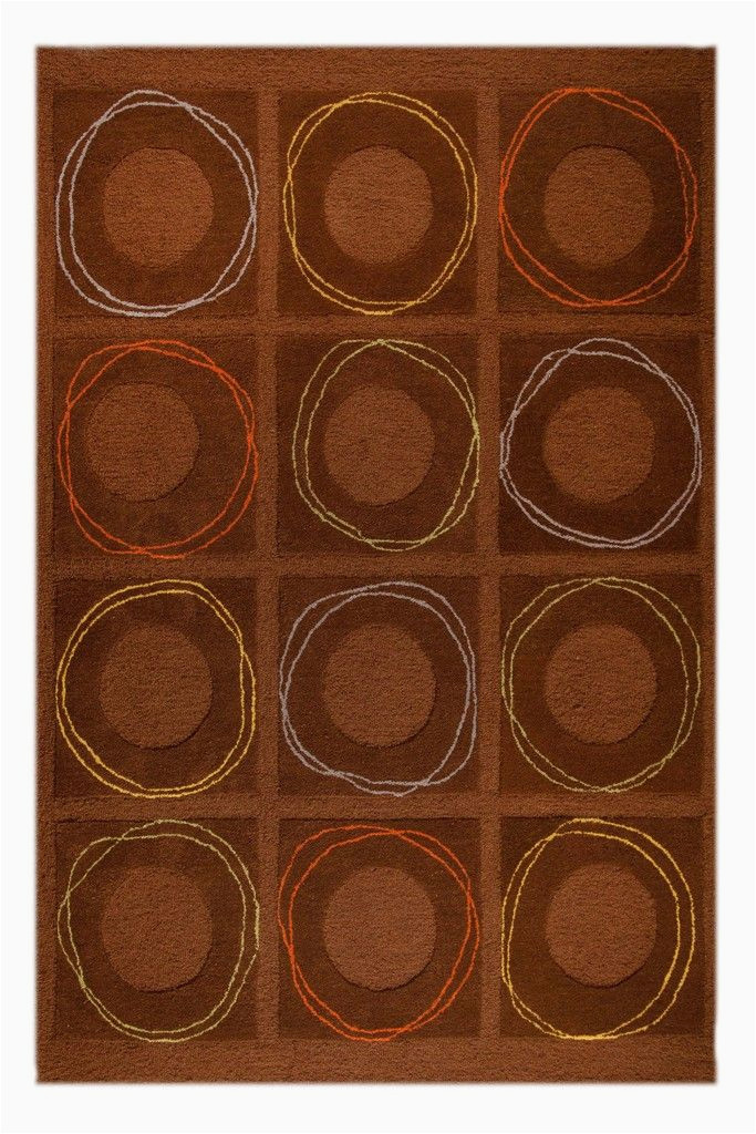Better Homes and Gardens Circle Block area Rugs Mat orange Circa area Rug – Brown