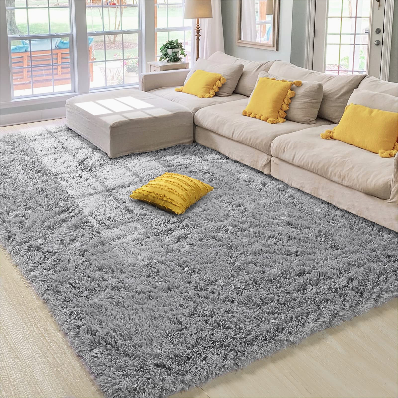 Extra Large soft area Rugs Amangel Super soft Shaggy area Rug Fluffy Carpet, 6′ X 9′, Indoor Modern Fuzzy Rugs for Living Room Bedroom, Large Furry Rug for Kids Boys Girls Room …