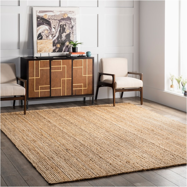 Lowes area Rugs 12 X 14 Nuloom Rigo 12 X 15 Jute Natural Indoor solid area Rug In the Rugs …