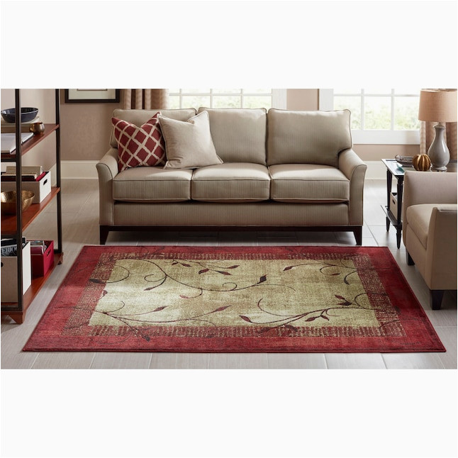 Lowes Extra Large area Rugs Allen   Roth Tinsley 10 X 13 Red Indoor Floral/botanical area Rug …