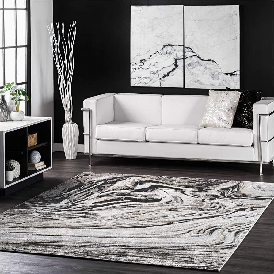 Nuloom Remona Abstract area Rug Nuloom Drea Marble Abstract area Rug, 5′ X 8′, Grey