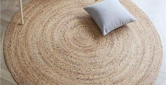 10 Feet Round area Rugs Frelish Decor Handwoven Jute area Rug- 10 Feet Round- Natural Yarn- Rustic Vintage Beige Braided Reversible Rug- Eco Friendly Rugs for Bedroom, …
