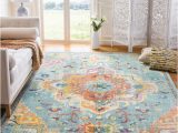 10 X 14 area Rugs On Sale Safavieh Crystal Debra Floral area Rug, Teal/orange, 10′ X 14 …