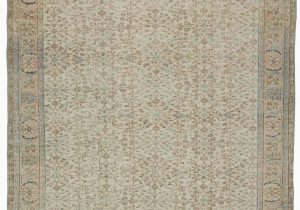 11 by 11 area Rug Beige Turkish Vintage area Rug 6 7" X 9 11" 79 In X 119 In
