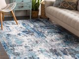 12 by 14 Foot area Rugs World Rug Gallery Durham 5 X 7 Blue Indoor Abstract Mid-century …