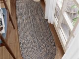 12ft by 12ft area Rugs Super area Rugs, Freeport Braided Collection Wool Mix Rug, Denim Blue & Ivory, Runner Oval 2ft X 12ft