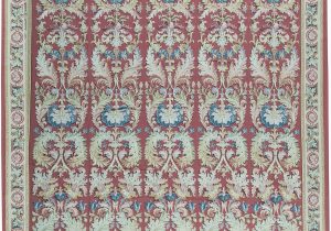 13 X 20 area Rugs E Of A Kind Aubusson Renaissance Hand Knotted Red Blue 13 4" X 20 1" Wool area Rug
