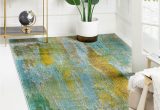 16 X 16 area Rug Unique Loom Jardin Collection Colorful, Vibrant, Abstract Watercolor area Rug, 10 Ft (6 In) X 16 Ft (5 In), Turquoise/gray