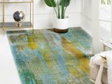 16 X 16 area Rug Unique Loom Jardin Collection Colorful, Vibrant, Abstract Watercolor area Rug, 10 Ft (6 In) X 16 Ft (5 In), Turquoise/gray