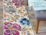 2 X 7 area Rug Modern Floral Runner Rug 2′ X 7′ 2″ Multi