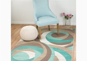2 X 7 area Rug Summit Teal Taupe, Abstract area Rug (2′ X 7′)