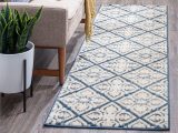 2 X 8 Runner area Rugs Traditional 2×8 area Rug (2’3” X 7’3”) Floral Dark Blue Indoor Runner Easy to Clean
