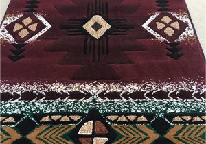 24 X 40 area Rug southwest Native American area Rug Carpet Burgundy Red Green 24 Inch X 40 Inch Mat