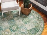 3 Foot Round area Rugs Madeline Green Vintage 3 Ft Round area Rug In 2020