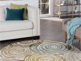 3 Foot Round area Rugs Universal Rugs 1016 Deco Round Contemporary area Rug 5 Feet 3 Inch Ivory