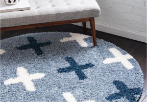 3 Ft Round area Rugs athena Shag Blue 3 Ft Round area Rug In 2020