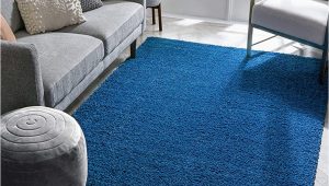 3 X 5 Blue Rug solid Retro Modern Dark Blue Shag 3×5 (3’3” X 5’3”) area Rug Plain Plush Easy Care Thick soft Plush Living Room Kids Bedroom